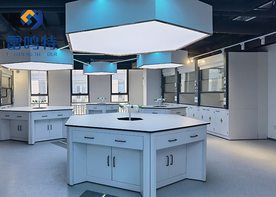 ODM โต๊ะทำงานในห้องปฏิบัติการ ห้องเรียน วิทยาศาสตร์ เคมี หกเหลี่ยม 1.0 Cs Frame